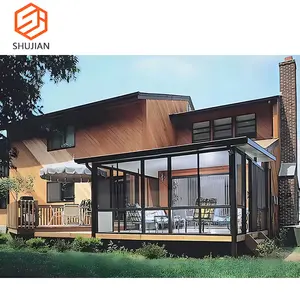 Camera di vetro per esterni in alluminio con terrazza con giardino camere con balcone intelligente con tetto a veranda finestre con veranda capanna con capanna