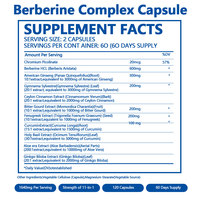 Capsules d'extrait de berbérine OEM ODM 1640mg, ginseng américain, gymnema sylvestre, soutient la santé immunitaire, capsules de berbérine