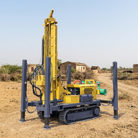 Machine de forage de puits d'eau, profondeur 220 m, forage 130-254 mm, capacité de levage 15T, alimentée au diesel pour les projets de forage de puits