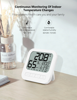 Réveil numérique LCD de table, avec hygromètre de température, calendrier, alarme pour table de bureau