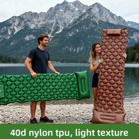 Matelas de camping gonflable pour l'extérieur, tapis de voyage pliable avec oreillers, matelas pneumatique ultraléger avec pompe de gonflage intégrée
