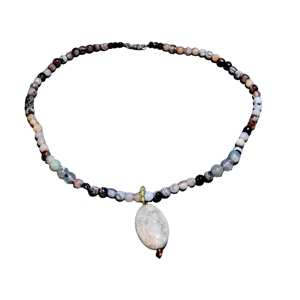Collier pendentif en agate personnalisé de haute qualité pierre naturelle chrysanthème-fossile pour bijoux de fête hip-hop pour hommes cadeau parfait - Product Image 1