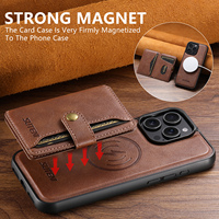 Coque de téléphone SUTENI pour iPhone 18 Pro Max avec chargement magnétique sans fil 2-en-1, support porte-cartes, en similicuir de luxe, compatible 17 16 Plus 15 14