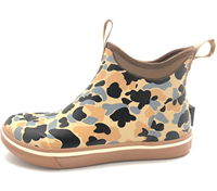 Bottes de pêche en caoutchouc néoprène antidérapantes imperméables à la cheville couleur camouflage