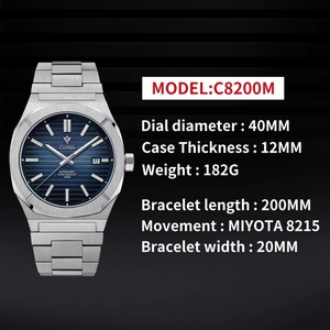 CADISEN Automatic <b>Mechanical</b> Luxury <b>Watch</b> Retro Sapphire MIYOTA 8215 Movt Men <b>Watches</b> 10Bar Waterproof Luminous Wristwatch - Product Image 5