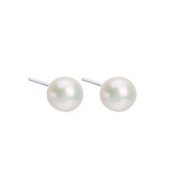 Boucles d'oreilles clous simples en perles d'eau douce naturelles pour femmes, perles en forme de chignon, en argent massif S925, minimalistes, multicolores, pour filles