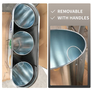 Contenedor <span class=keywords><strong>de</strong></span> <span class=keywords><strong>Basura</strong></span> <span class=keywords><strong>de</strong></span> Acero Inoxidable al por Mayor <span class=keywords><strong>con</strong></span> <span class=keywords><strong>Tres</strong></span> <span class=keywords><strong>Compartimentos</strong></span> Extraíbles para Reciclaje y <span class=keywords><strong>Basura</strong></span> Reciclada - Product Image 3