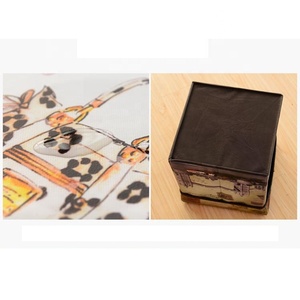 Ahorrar espacio cuadrado negro de almacenamiento grande otomano muebles cubo Bin para tela - Product Image 3