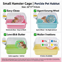 Cage portable à niveau unique pour petits animaux de compagnie, avec poignée, pour hamsters syriens et nains, idéale pour l'élevage, les voyages et l'extérieur - Vente en gros