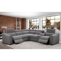 Sofá Reclinable Eléctrico Moderno, Diseño Seccional, Relleno de Esponja, Tela, USB, LED, Patas de Metal - Sofá Cama Combinado de Alta Calidad