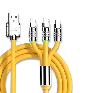 120W 6A 3 en 1 Cable tipo C de carga súper rápida Puerto multi-<span class=keywords><strong>USB</strong></span> Cargador de teléfono Datos de aleación de zinc Cable de carga <span class=keywords><strong>USB</strong></span> para Cable de teléfono - Product Image 2