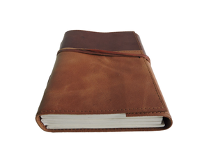 Rustic Brown Genuine Leather Bound B6 Planner Handmade Craft Pages Daily Journal Writing Notebook for Travel and Notes - Product Image 4