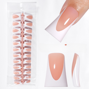 Embouts d'ongles en gel souple français en acrylique naturel à couverture complète de marque privée, fabriqués à la main, conception préfabriquée de canard, à poser sur les ongles - Product Image 2