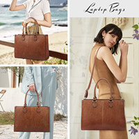 Sac fourre-tout LOVEVOOK en cuir PU vintage, grande capacité, étanche, avec fermeture éclair, idéal pour les femmes en voyage d'affaires - Vente chaude