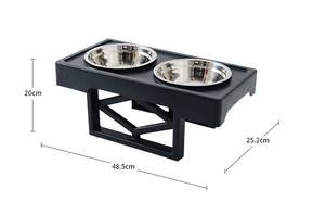 Mangkuk tempat makan anjing ditinggikan, mangkuk Stainless Steel baja tahan karat dapat disesuaikan dudukan lipat anti selip - Product Image 4