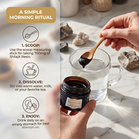 Résine de Shilajit Pur de l'Himalaya en Gros, Marque Privée Personnalisée, 30g 50g, Suppléments en Vrac, 75% Acide Fulvique avec Cuillère