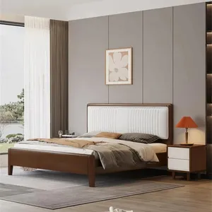Venta al por mayor Hotel Oem moderno suave respaldo plataforma de madera de almacenamiento cama tamaño King muebles de dormitorio con eslinga librería carga Usb