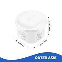 Caja electrónica de plástico ABS para exteriores Caja de empalme redonda impermeable para nivel de protección eléctrico IP55
