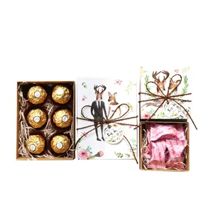 Customized chocolate gift wrapping box with dividers diy handmade chocolate wrapping paper box