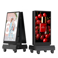 Afficheur numérique LCD portable à double face, étanche, alimenté par batterie, pour publicité en intérieur, 43 pouces