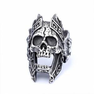 Bijoux de mode, style rétro, simple, luxe, hip-hop, bagues noires pour hommes, vintage, squelette, punk, bagues crâne, acier inoxydable - Product Image 6