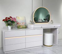 Meja Rias Desain Modern dengan Laci, Harga Grosir, Custom Putih, untuk Ruang Rias, Dijual