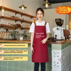 Tablier sans manches avec logo imprimé, spécial restauration, nouveau, très tendance, imperméable, anti-poussière, pour restaurant, cuisine, café - Product Image 2