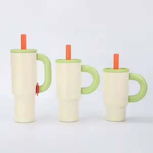 Vasos Térmicos Personalizados Populares de Acero Inoxidable de 24oz, 30oz y 40oz, con Aislamiento al Vacío, para Viajes en Auto, Tazas de Café con Tapa y Pajita - Product Image 5