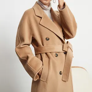 Camel cashmere coat Women's Mid-length high-grade 2022 new belt woolen coat