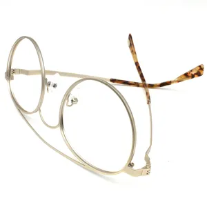 Low MOQ Metal stainless steel light weight optical French design eyeglasses frames