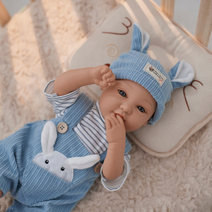 Muñeca <span class=keywords><strong>Reborn</strong></span> Americana de 18 Pulgadas, Cuerpo Completo de Vinilo y Silicona, Bebé Niña Realista, Juguete Suave Intermitente, <span class=keywords><strong>Mini</strong></span>, Regalo, Modelo de Estilo - Product Image 4