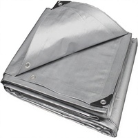 Bâche en PE robuste et résistante aux intempéries MILLION 150 g/m², rouleau de tissu gris, couverture imperméable en PE enduit, usage industriel