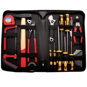 Kit de herramientas de reparación para el hogar portátil de 23 piezas, juego de herramientas de mano con estuche de almacenamiento multiusos para garaje doméstico