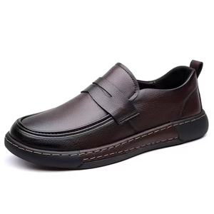Nouvelles Chaussures Décontractées Noires en Cuir de Vachette de Qualité Supérieure pour Hommes, Idéales pour le Quotidien, les Fêtes, le Travail et les Activités de Plein Air – Style Bateau à Enfiler - Product Image 4