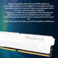 KINGBANK 32GB (2x16GB) DDR4 3200 PC RAM CL16 1.35V CX A-die Módulo de Memoria para Computadora de Escritorio Plateado para Juegos en Stock
