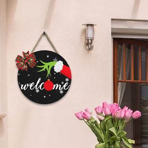 Guirnalda decorativa <span class=keywords><strong>de</strong></span> Feliz Navidad al por mayor 30x30cm cartel <span class=keywords><strong>de</strong></span> porche <span class=keywords><strong>de</strong></span> Navidad redondo decoración <span class=keywords><strong>de</strong></span> <span class=keywords><strong>madera</strong></span> y tablero <span class=keywords><strong>de</strong></span> exhibición colgante - Product Image 4