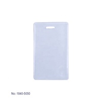 Porte-badge d'identification horizontal rigide en plastique transparent, économique et durable, avec fente latérale pour carte, pour lanières, vente en gros usine