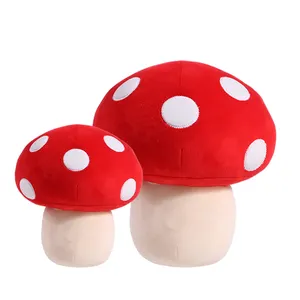 New Arrival Kawaii Cute Soft Plush Vegetable Custom Stuffed Farm Red Mushroom Plush Toy For Kids