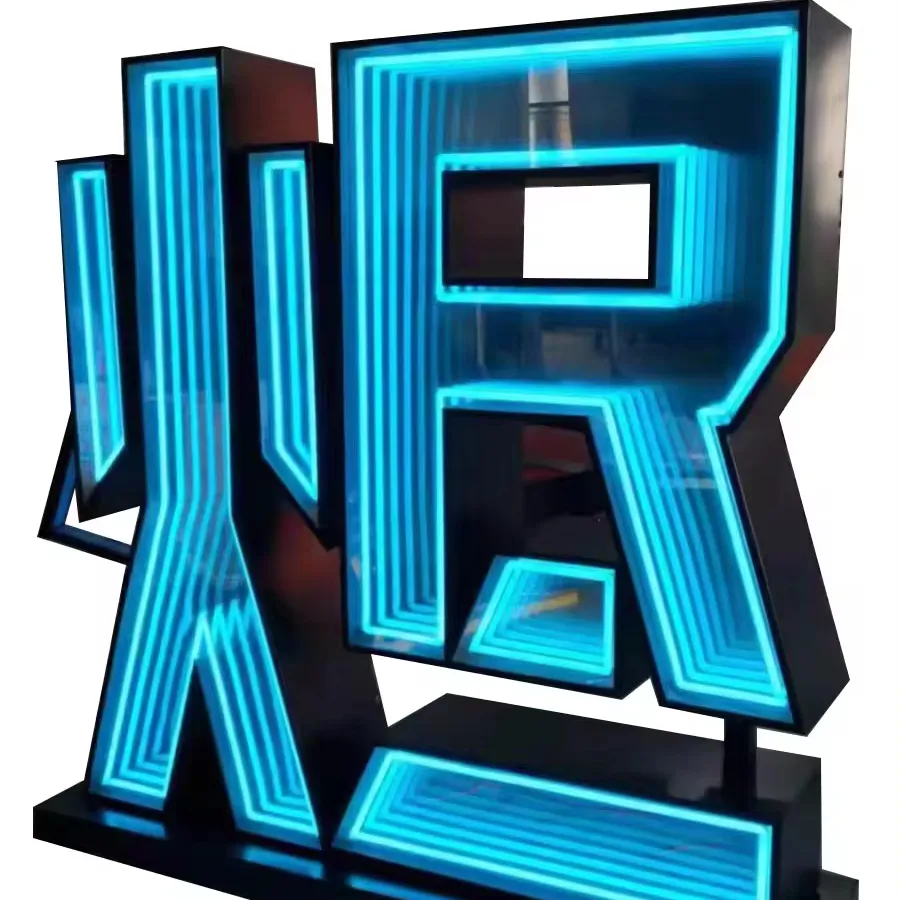 Abyss Mirror Luminous Letter Advertising 3D LED Infinity Mirror Signage