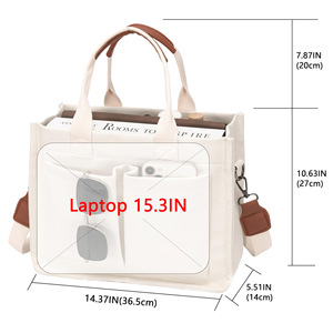 Bolsa de Lona con Compartimentos Individuales para Maestros y Enfermeras, Bolsa Cruzada para el Trabajo, Bolsa para Portátil con Cierre de Cremallera - Product Image 3