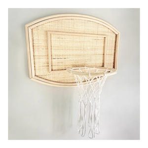Panier de basket-ball en rotin, panier de basket-ball artisanal, cerceaux naturels pour les enfants, jeu sportif - Product Image 1
