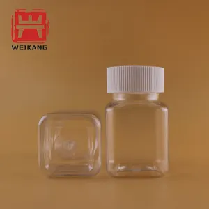 Botella de cápsula de plástico para pastillas, cápsula de plástico con tapa de desgarro, color blanco y negro, 200ml, precio de fábrica