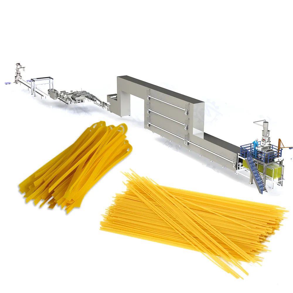 Volautomatische 400 Kg/u Lange Pasta Productielijn Met Drogen Kamer En Verpakking Systeem Spaghetti Productielijn