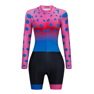 Traje de Triatlón de <span class=keywords><strong>manga</strong></span> <span class=keywords><strong>larga</strong></span> para mujer, mono de una pieza para Ciclismo de montaña - Product Image 3