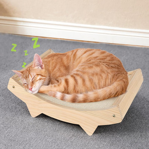 Planche à gratter pour chat en bois massif, surface en sisal double face, meuble durable pour animaux de compagnie, 42x27.5x12cm - Product Image 2