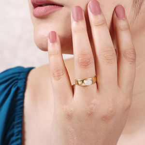 Handmade Stylish Boho Gold Plated Rainbow <b>Moonstone</b> Rings Fashionable Natural Wedding <b>Jewellery</b> for Parties - Product Image 2