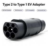 Adaptateur de charge EV 32A Type 2 vers J1772, connecteur de charge rapide universel IP54 pour voiture électrique