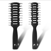 Brosse à cheveux professionnelle, avec poignée en plastique noire, en Nylon, Logo personnalisé, étiquette privée, démêlante, 10 pièces
