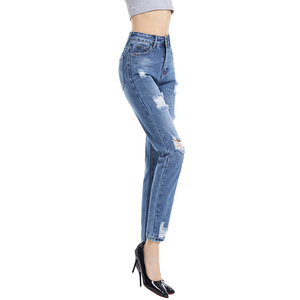 Nouveau Design décontracté mode jean déchiré pantalon Stretch dames crayon Jeans femmes taille haute vieilli <span class=keywords><strong>jegging</strong></span> - Product Image 2