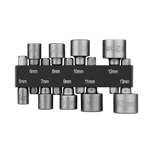 Set di chiavi a bussola per cacciavite da 9 pezzi 5 <span class=keywords><strong>mm</strong></span> - 13 <span class=keywords><strong>mm</strong></span> <span class=keywords><strong>1</strong></span>/<span class=keywords><strong>4</strong></span> pollici per trapano o cacciavite a batteria - Product Image 1